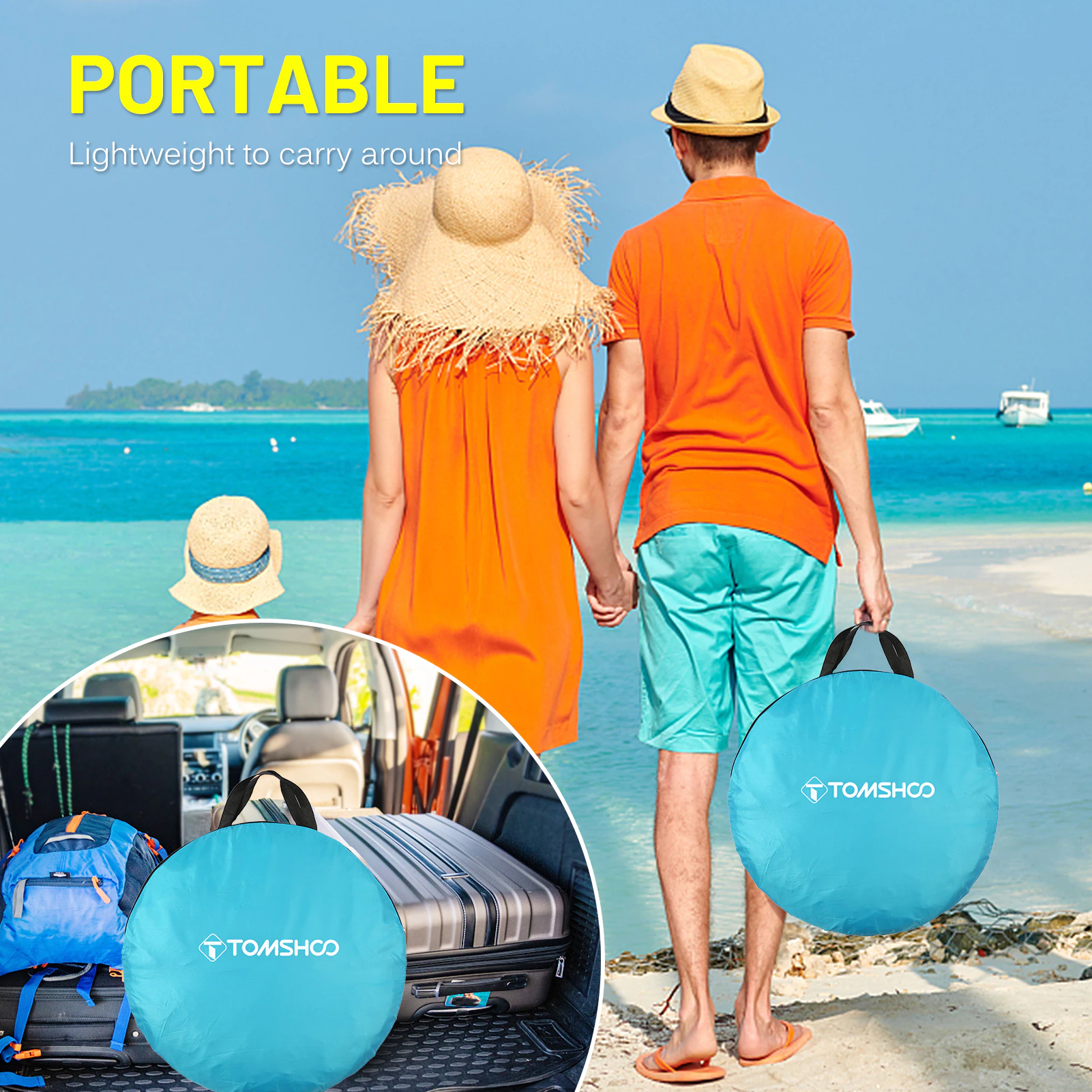 Cheap Goat Tents TOMSHOO Ultralight tent Automatic Instant Pop Up Beach Tent Outdoor Beach Shade Sun Shelter Tent Canopy Cabana w Carry Bag   